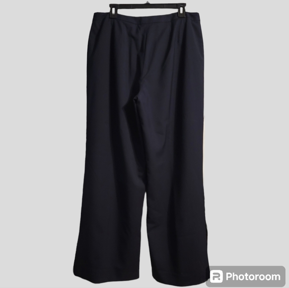 Vtg Talbots Trouser Pants Womens Sz 14 Black Straight Wide-Leg Lining Office - Picture 6 of 9